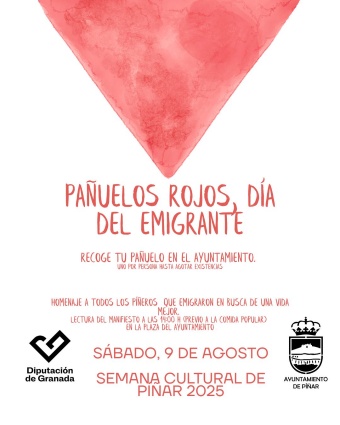 Pañuelos rojos, día del emigrante. Semana Cultural de Píñar 2025